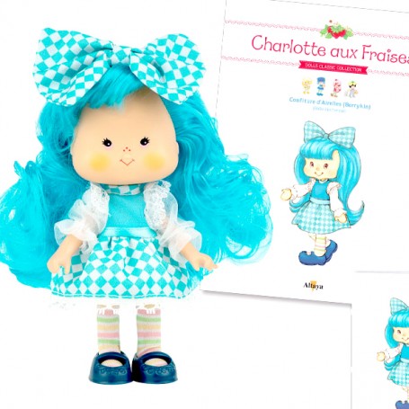 BABA HORTENSIA 32 + BOOK + CARD STRAWBERRY SHORTCAKE SCENTED DOLL CHARLOTTE AUX FRAISES DESIGN 1980