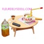 COFFEE TABLE + CASSEROLE + MEAL + DRINK ROOM MINIATURE ACCESSORIES SET RE-MENT DOLL STODOLL OB11 BARBIE BLYTHE PULLIP DOLL 2018