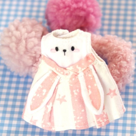 NEW White Bunny in Pink Dress Stuffed Animal