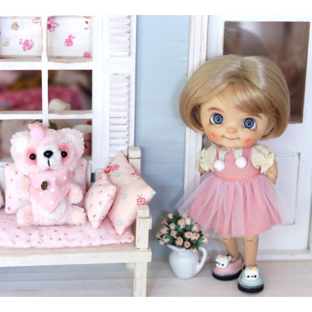 Ours en peluche miniature de maison de poupée, jouet kawaii en