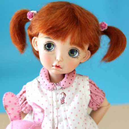 PERRUQUE MOHAIR BISOU DOLL WIG 7/8" POUPÉE BJD DIANNA EFFNER LITTLE DARLING NIKKI BRITT DOLLS DOLLFIE MSD KAYE WIGGS...