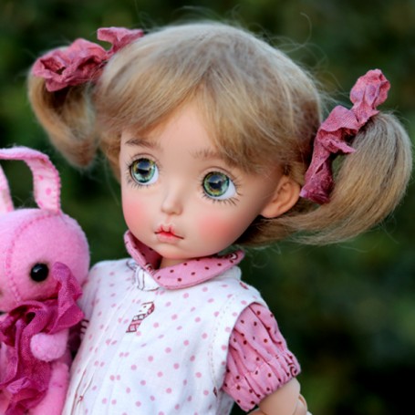 PERRUQUE MOHAIR BISOU DOLL WIG 7/8" POUPÉE BJD DIANNA EFFNER LITTLE DARLING NIKKI BRITT DOLLS DOLLFIE MSD KAYE WIGGS...