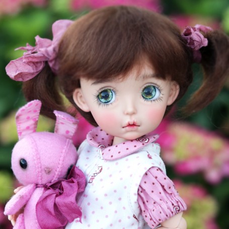 PERRUQUE MOHAIR BISOU DOLL WIG 7/8" POUPÉE BJD DIANNA EFFNER LITTLE DARLING NIKKI BRITT DOLLS DOLLFIE MSD KAYE WIGGS...
