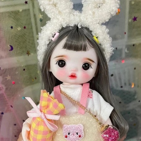LOVELY CHIPIE MISCHIEF DOLL 16 CM FULLY ARTICULATED + OUTFIT + WIG + SHOES LATI YELLOW SIZE
