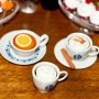 CAPPUCCINO COFFEE CUP AND SAUCER MINIATURE BARBIE FASHION ROYALTY BLYTHE PULLIP DOLL PHICEN ACTION FIGURE DIORAMAS 1:6