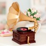 DOLL MINIATURE VINTAGE GRAMOPHONE PHONOGRAPH BARBIE FASHION ROYALTY BLYTHE PULLIP DOLL PHICEN ACTION FIGURE DIORAMAS 1:6