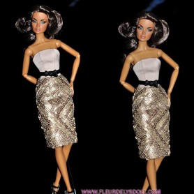 OUTFIT ANJA IN SEQUINS FASHION ROYALTY BARBIE SILKSTONE