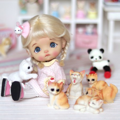 1:6 Dollhouse Miniature Mini Chihuahua Dog Model Doll's House Decor Kid's  Toys
