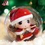 LOVELY TINY DOLL 9 CM (3.5") GREAT CHRISTMAS GIFT IN HER CLEAR BIG BALL FOR THE TREE AND DECORATIONS OR JUST TO PLAY