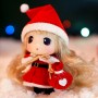 LOVELY TINY DOLL 9 CM (3.5") GREAT CHRISTMAS GIFT IN HER CLEAR BIG BALL FOR THE TREE AND DECORATIONS OR JUST TO PLAY