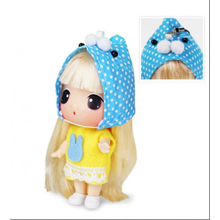 BLUE LEMON DOLL 9 CM (3.5") LOVELY DOLL GIFT WITH KEYCHAIN INCLUDED