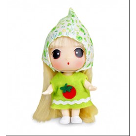 GREEN APPLE DOLL 9 CM (3.5") LOVELY DOLL GIFT WITH KEYCHAIN INCLUDED