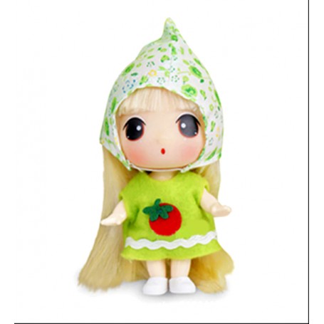 GREEN APPLE DOLL 9 CM (3.5") LOVELY DOLL GIFT WITH KEYCHAIN INCLUDED