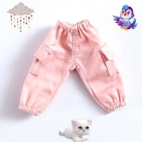 PINK PANTS WITH POCKETS OUTFIT FOR BJD OB11 NENDOROID STODOLL AMY DOLL LATI WHITE SP PUKIPUKI OBITSU 11 CM DOLLS
