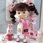 TENUE 3 PIECES SALOPETTE BEBE ROSE POUR POUPÉE BJD OB11 STODOLL AMYDOLL LATI WHITE SP PUKIPUKI MEADOWDOLLS NUNU SPROUT DOLLS