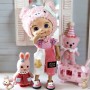 TENUE 3 PIECES SALOPETTE BEBE ROSE POUR POUPÉE BJD OB11 STODOLL AMYDOLL LATI WHITE SP PUKIPUKI MEADOWDOLLS NUNU SPROUT DOLLS