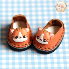 LEATHER KAWAII KITTY SHOES FOR BJD DOLL MEADOWDOLLS TWINKLES LATI YELLOW PUKIFEE AND OTHER SMALL FOOT