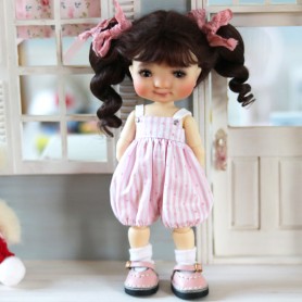 BABY PINK OVERALLS OUTFIT FOR BJD DOLL MEADOWDOLLS TWINKLES LATI YELLOW PUKIFEE IRREALDOLL AND OTHER 16 CM SMALL DOLLS