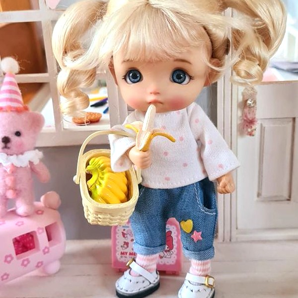 OPEN BANANA FRUIT DOLL MINIATURE STODOLL OB11 BARBIE BJD MOMOKO BLYTHE