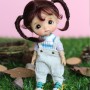 DOTS BEAR OVERALL OUTFIT FOR BJD OB11 STODOLL AMYDOLL LATI WHITE SP PUKIPUKI MEADOWDOLLS NUNU SPROUT DOLLS