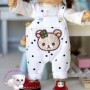 DOTS BEAR OVERALL OUTFIT FOR BJD OB11 STODOLL AMYDOLL LATI WHITE SP PUKIPUKI MEADOWDOLLS NUNU SPROUT DOLLS