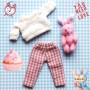 PANTALON VICHY ROSE /ROUGE POUPÉE BJD OB11 STODOLL AMY DOLL KKNER LATI WHITE SP PUKIPUKI NENDOROID PETITES OBITSU DOLLS