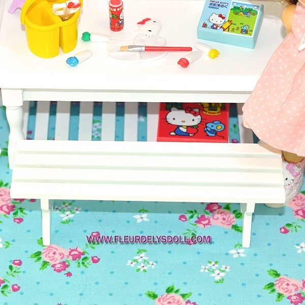 Banc de Parc Miniature En Bois 1/12 pour La Décoration de Fournitures de Paysage de Parterre de