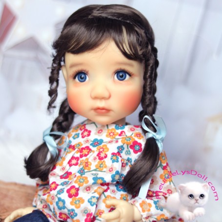 DOLL WIG MARYSE BROWN COFFEE 9.10" BJD MEADOWDOLLS MAE MASCHA ADRYN ZWERGNASE BLYTHE CUSTOM DOLLS