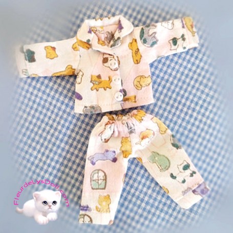 PYJAMA 2 PIECES POUPÉE BJD OB11 STODOLL NENDOROID NUNU SPROUT MEADOWDOLLS AMYDOLL LATI WHITE SP PUKIPUKI DOLLS