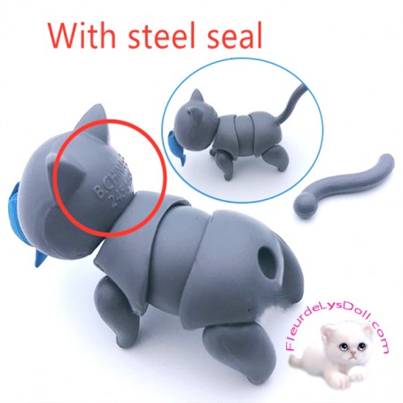 GREY CAT JOINTED STYLE BJD CM DOLL MINIATURE BARBIE STODOLL