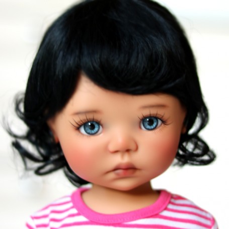 PERRUQUE MONIQUE WIG JESSICA BLACK 12.13 POUR POUPÉE BJD MEADOWDOLLS SAFFI BAILEY 18" DOLLS