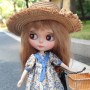 SUMMER STRAW BROWN HAT WITH LACE OUTFIT FOR BJD DOLL MAE AYA TIA MOPPETS MEADOWDOLLS BLYTHE DOLLS BEBE REBORN ZWERGNASE DOLLS