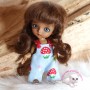 ADORABLE LITTLE PEKKO OVERALL OUTFIT FOR 9 CM BJD DOLL LATI WHITE REALPUKI AND OTHER SMALL DOLLS
