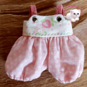 ADORABLE LITTLE SUMMER VIBES OVERALL OUTFIT FOR 9 CM BJD DOLL LATI WHITE REALPUKI AND OTHER SMALL DOLLS