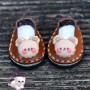 LEATHER KAWAII CUTE BEAR SHOES 3 X 2 CM FOR BJD DOLL QBABY MEADOWDOLLS TWINKLES LATI YELLOW PUKIFEE AND OTHER SMALL FOOT