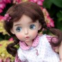 MOHAIR LISON CHOCOLATE 7/8" DOLL WIG FOR BJD DOLL DIANNA EFFNER LITTLE DARLING NIKKI BRITT DOLLS DOLLFIE MSD KAYE WIGGS