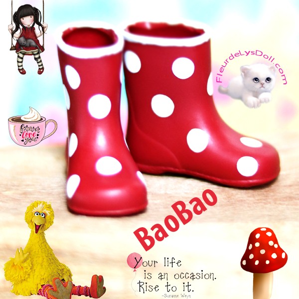 Accessoire de maison de poupée Garosa, 1 paire 1:12 bottes de pluie pour  maison de poupée simulées chaussures de pluie miniatures accessoire de