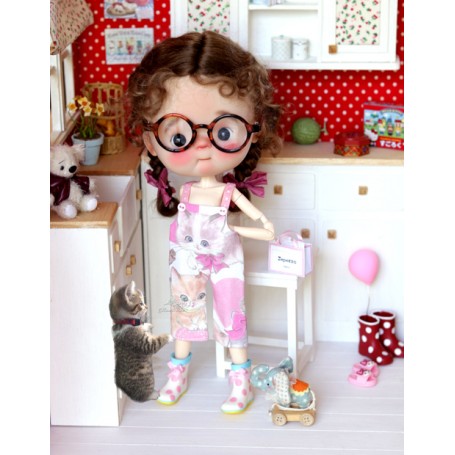 NUOBESTY 60pcs Mini Doll Sunglasses - Pink & Black Shades For Dress Up, DIY Crafts & Dollhouse Decor