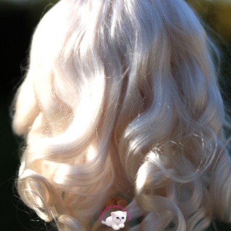 Perruque Ancienne Mohair Blonde Poupée Baby Bébé