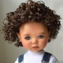PERRUQUE MONIQUE DOLL WIG LANEY BROWN MOHAIR 12.13 POUR BJD MY MEADOWS 18" DOLLS ETC...