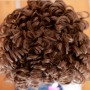 PERRUQUE MONIQUE DOLL WIG LANEY BROWN MOHAIR 12.13 POUR BJD MY MEADOWS 18" DOLLS ETC...