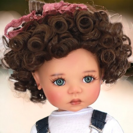 MONIQUE MOHAIR DOLL WIG LANEY BROWN 12/13 FOR BJD MY MEADOWS 18" DOLLS ETC...