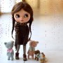 PURE MOHAIR BROWN LONG BRAIDS WIG 10-11" BJD BLYTHE MEADOWDOLLS MAE ADRYN ZWERGNASE DOLL