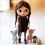 PURE MOHAIR BROWN LONG BRAIDS WIG 10-11" BJD BLYTHE MEADOWDOLLS MAE ADRYN ZWERGNASE DOLL