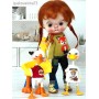 PERRUQUE DOLL WIG ROUSSE PUR MOHAIR POUPEES BJD QBABY DOLLS BLYTHE MEADOWDOLLS MAE ADRYN ZWERGNASE DOLL