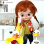 PERRUQUE DOLL WIG ROUSSE PUR MOHAIR POUPEES BJD QBABY DOLLS BLYTHE MEADOWDOLLS MAE ADRYN ZWERGNASE DOLL