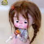 PERRUQUE DOLL WIG ROUSSE PUR MOHAIR POUPEES BJD QBABY DOLLS BLYTHE MEADOWDOLLS MAE ADRYN ZWERGNASE DOLL
