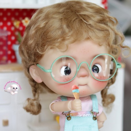 PERRUQUE DOLL WIG CHOUPETTA SOFT MOHAIR GINGEMBRE 10-11 POUPÉE BJD QBABY BLYTHE MEADOWDOLLS MAE ADRYN ZWERGNASE