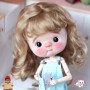 PERRUQUE DOLL WIG NEW LONG SOFT MOHAIR BLOND LAIT 10-11 POUPÉE BJD QBABY BLYTHE MEADOWDOLLS MAE ADRYN ZWERGNASE