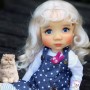 PERRUQUE DOLL WIG NEW LONG SOFT MOHAIR BLOND LAIT 10-11 POUPÉE BJD QBABY BLYTHE MEADOWDOLLS MAE ADRYN ZWERGNASE
